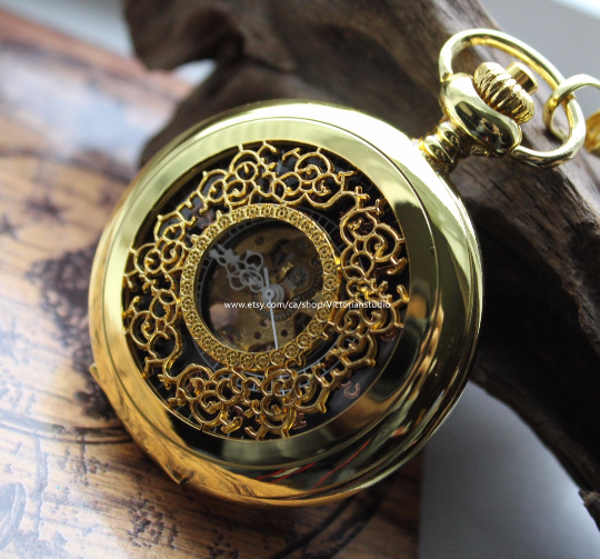 Personalized gold pocket best sale watch