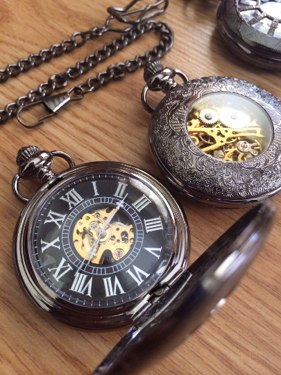 Mens black pocket online watch