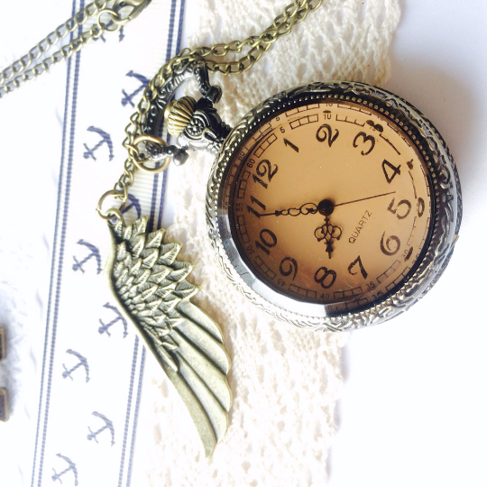 Traditional Antique Bronze Pocket Watch with chain Gift For Him