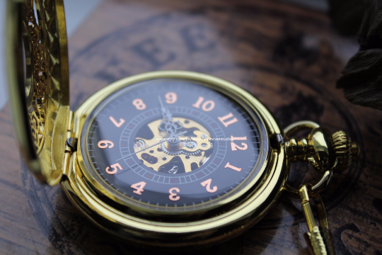 Gold Pocket Watch Personalized Mechanical pocketwatch- Gifts for Dad Father of the Bride VM014