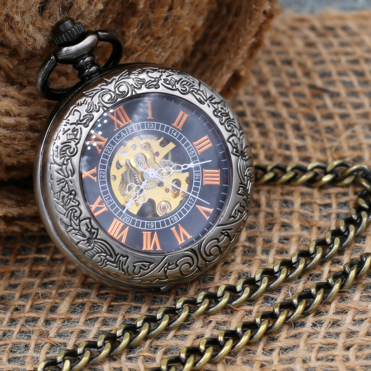 Antique Victorian Engravable Pocket Watch Mens Personalized Mechanical Pocketwatch Groomsmen gift idea MPW017