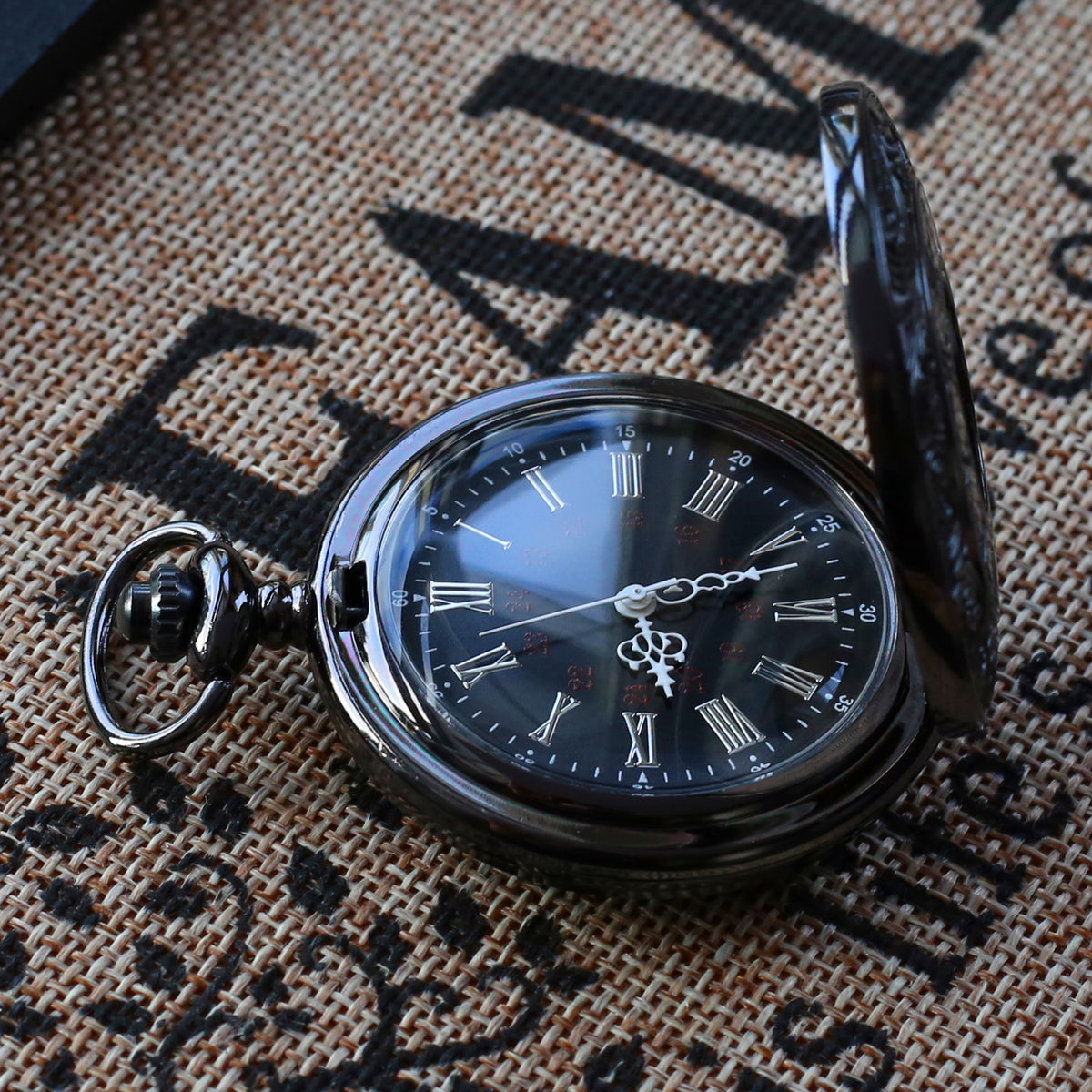 Groomsmen Gift Black Pocket Watch with Roman numerals Groomsmen gifts Wedding pocket watch VQ005