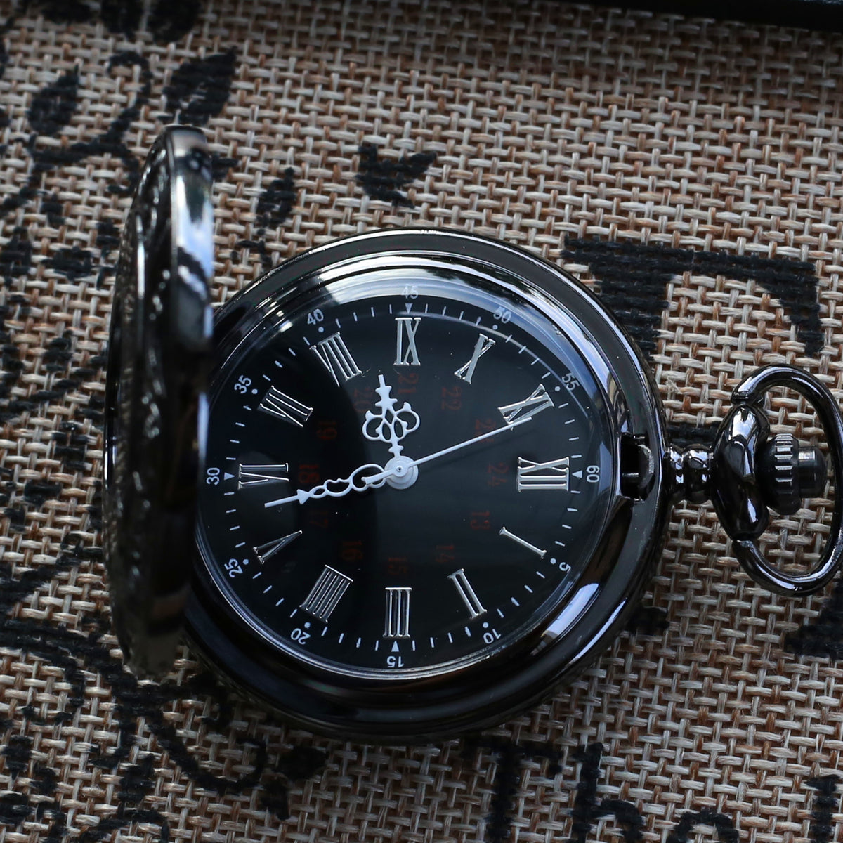 Groomsmen Gift Black Pocket Watch with Roman numerals Groomsmen gifts Wedding pocket watch VQ005