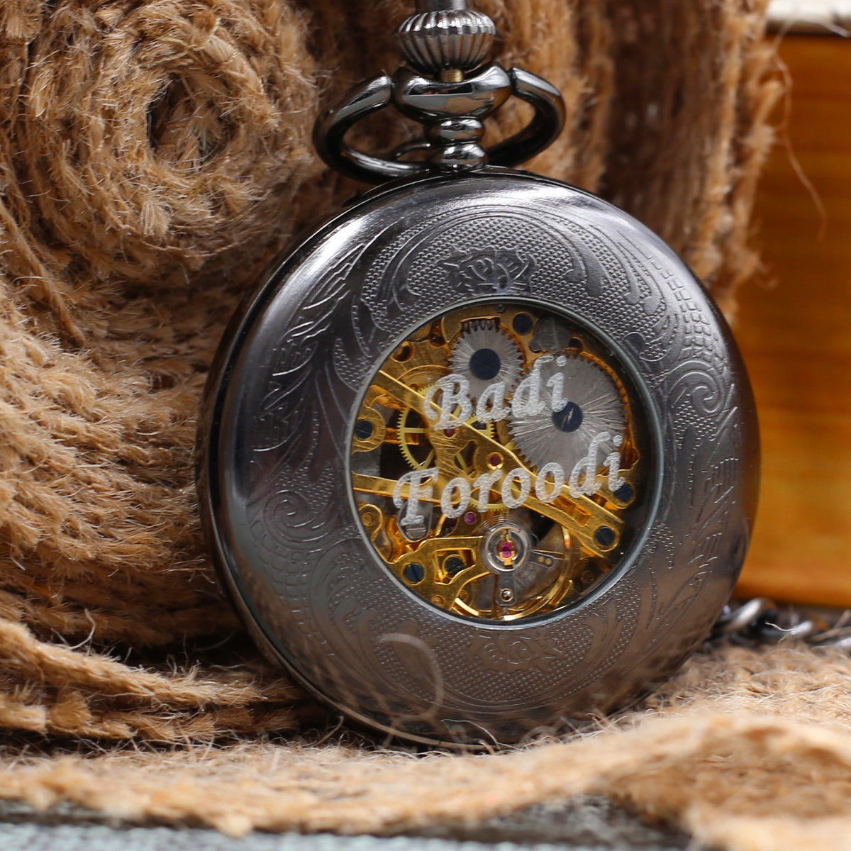 Personalized Groomsmen Gift Wedding Gift Steampunk Mens Pocket Watch- Engraved Mechanical Watch Gift for him Groomsmen Gift VM015