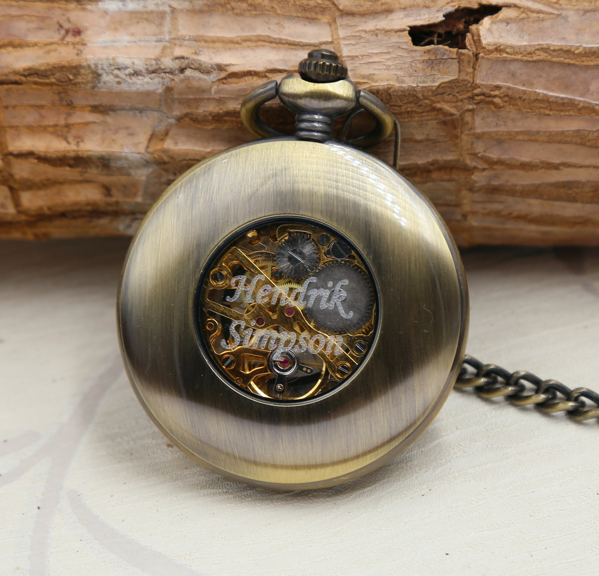 Groomsmen Gift Personalized Mens Pocket Watch Steampunk Mechanical