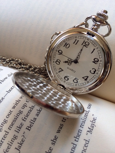Engraved Pocket Watch Personalized Silver Brushed Full Hunter Groomsmen Gift Ships from Canada