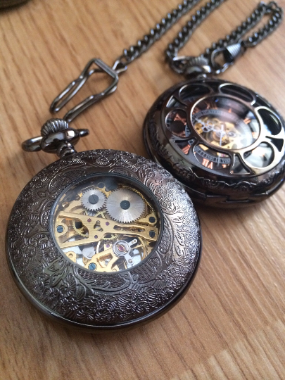 Groomsmen Gift Wedding Gift Antique Black Mechanical Pocket Watch Wedd PocketWatchKeepsakes