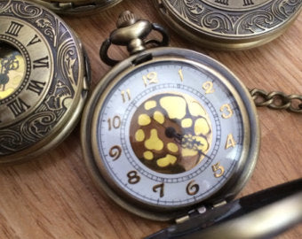Pocket watches with Chain Bronze Quartz PocketWatch Steampunk Gift for Groomsmen
